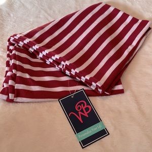 NWT WB Burgundy/White Striped Women’s Infinity Scarf
